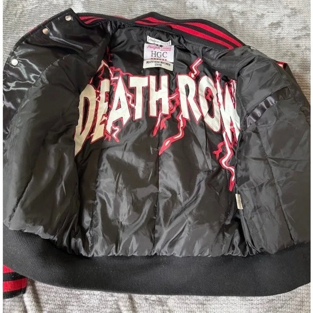 Headgear Classics Death Row Records Satin Varsity Jacket Black Red XS HGC Bomber